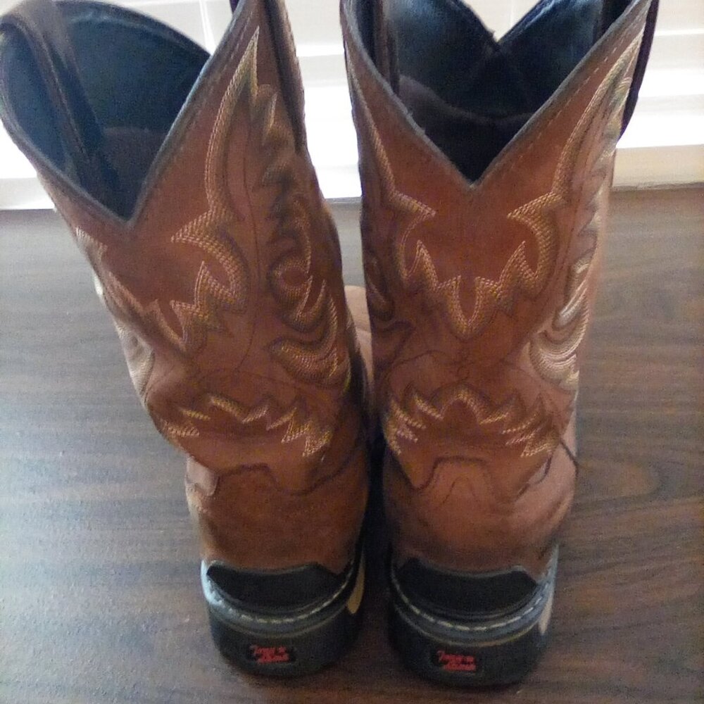 Mens Tony Lama Brown TLX Western Boots (TW1019) SZ 8EE - Picture 4 of 11